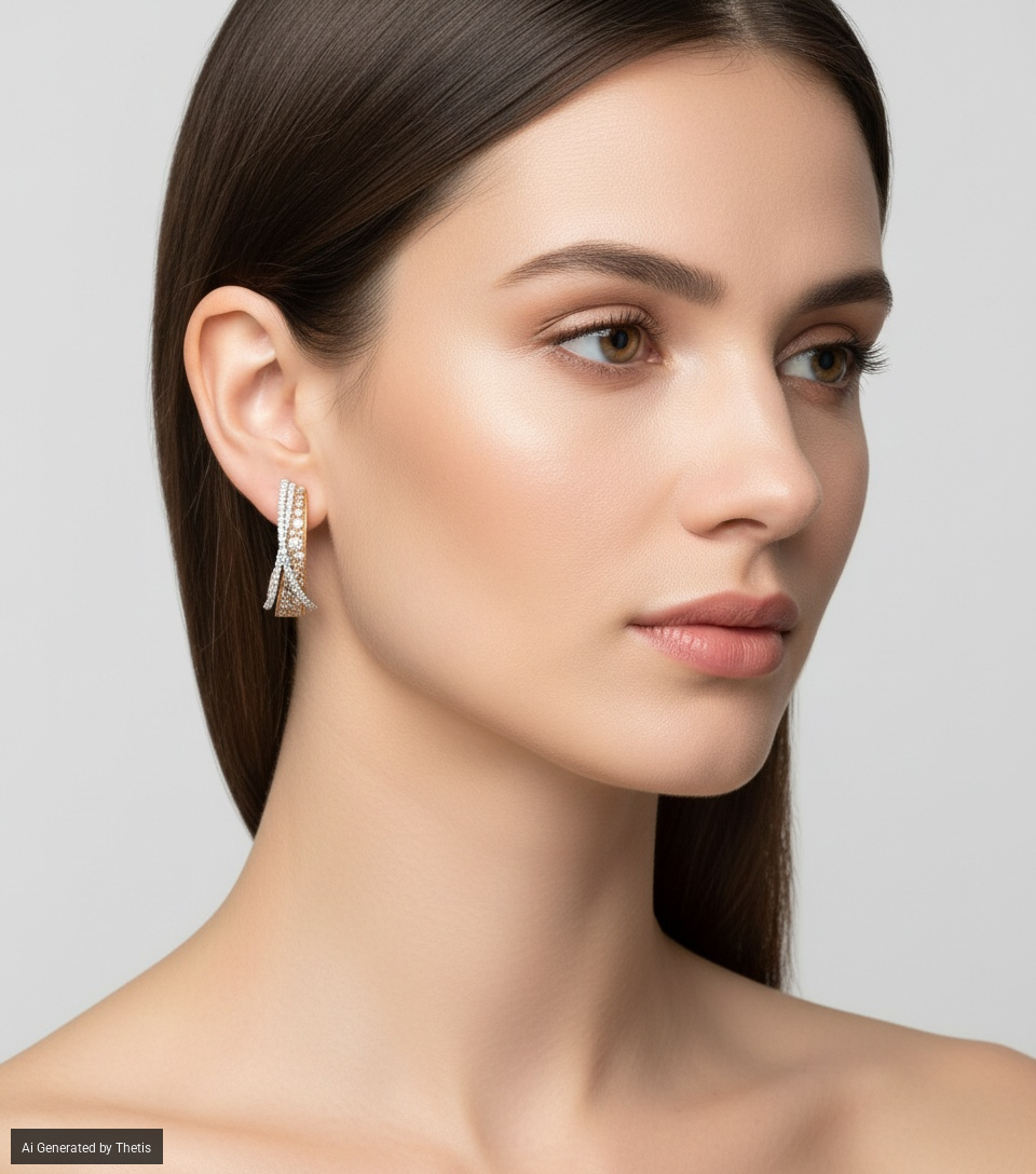 Re Carlo, coppia di orecchini in oro e brillanti