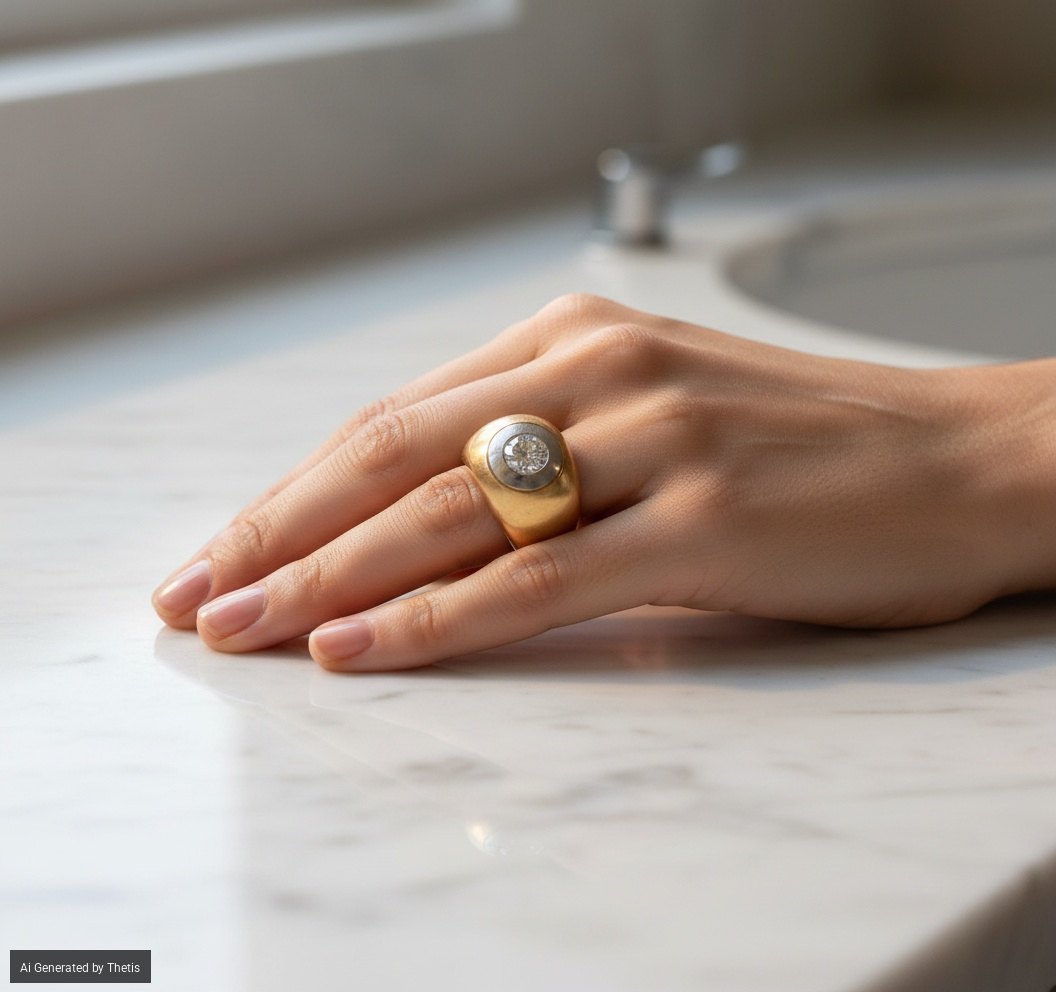 Pomellato, anello in oro e brillante solitario