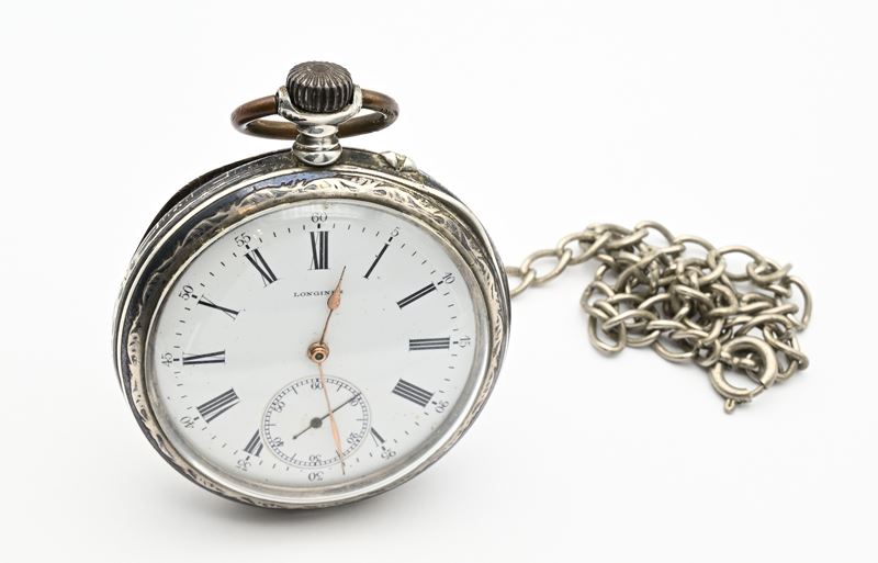 Longines Grand Prix Paris 1900 - Orologio da Tasca da Uomo in Argento 800/000 a Carica Remontoir....