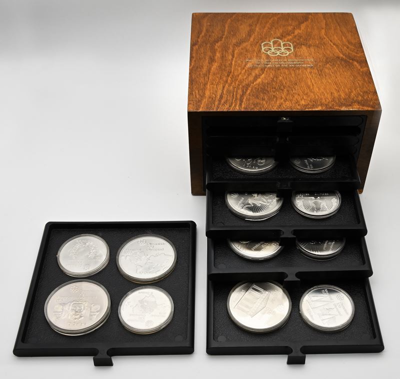 Lotto 28 Monete Canada: da 5 Dollari (14 Pezzi) e 10 Dollari (14 Pezzi) Olimpiadi Montreal 1976