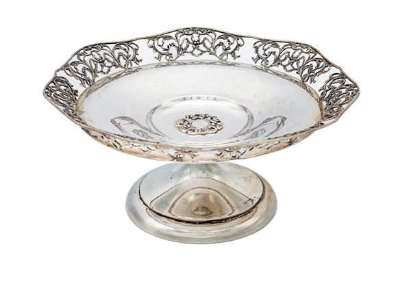 Alzatina circolare con bordo traforato