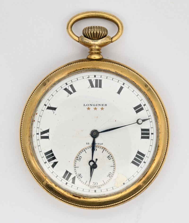 Longines, Orologio da tasca 3 stelle con scappamento ad ancora remontoir, calibro 18.49 N.