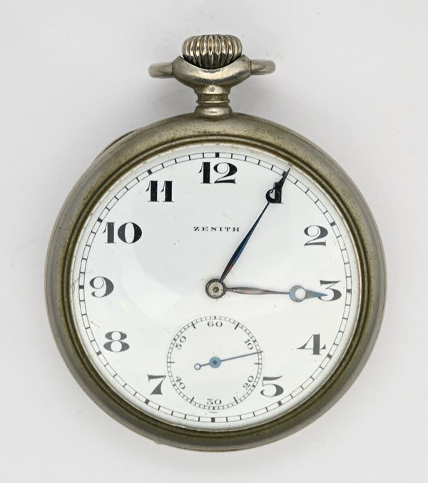 Zenith Grand Prix Paris 1900 - Orologio da tasca con scappamento ad ancora remontoir da uomo in metallo cromato