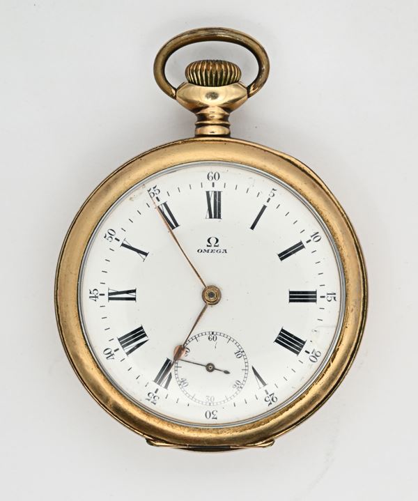 Omega - Orologio da tasca con scappamento ad ancora remontoir da uomo in metallo placcato in oro giallo