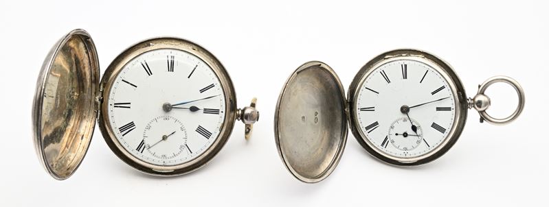 Orologi da tasca a savonette in argento, scappamento ad ancora e carica a chiavetta (poli: Londra...