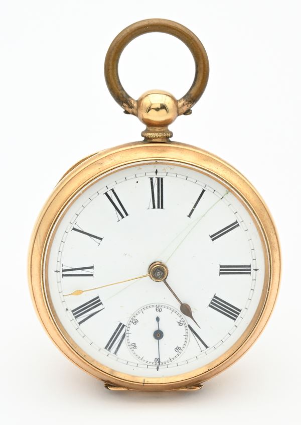 Orologio da tasca con scappamento ad ancora da uomo in oro 14Kt 