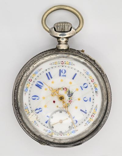 Tissot (Genève), Orologio da tasca con scappamento ad ancora e spirale Breguet, remontoir in arge...