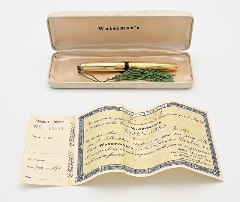 Waterman Ideal 512 - Penna stilografica laminata in oro giallo (n°171)