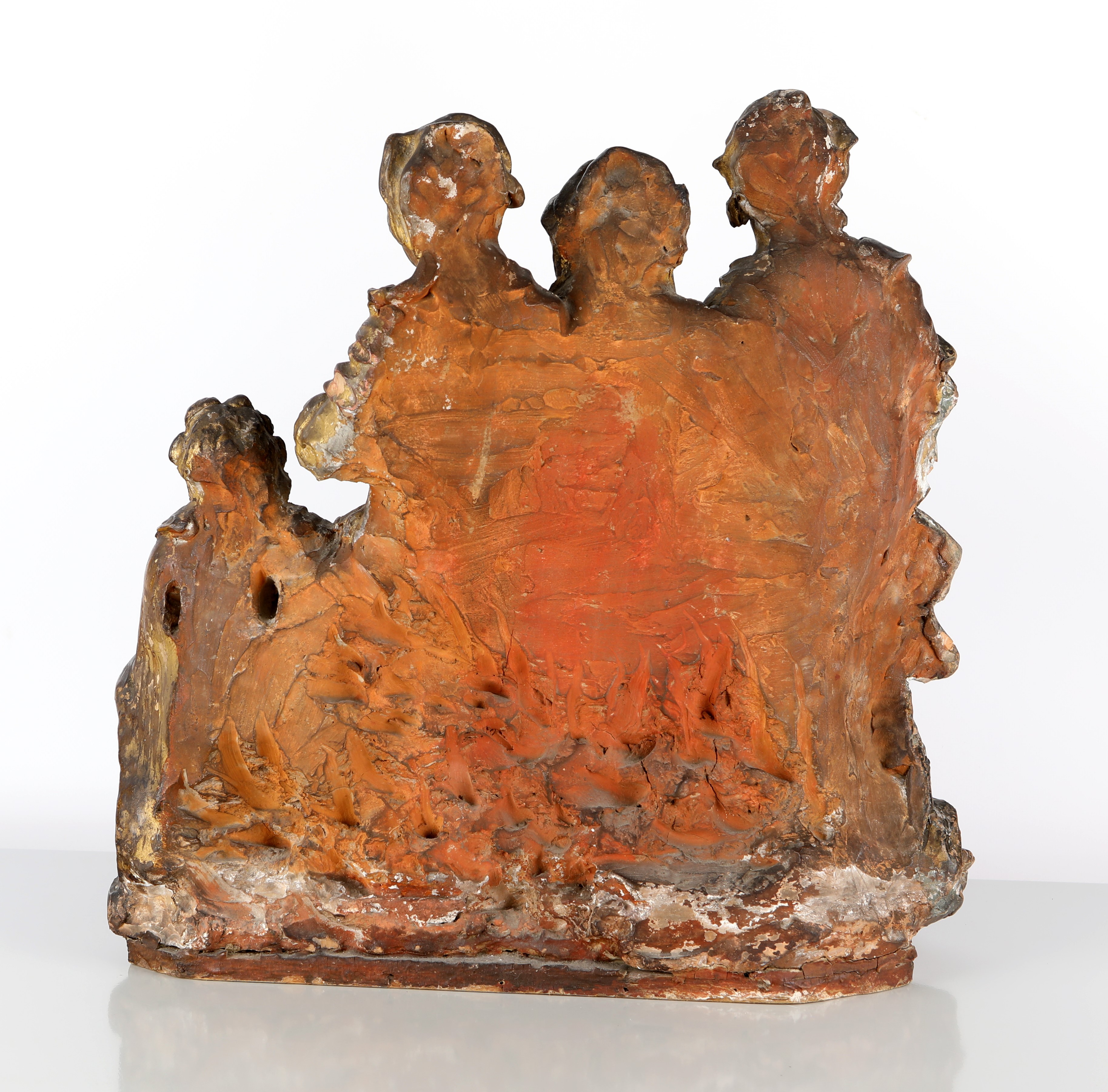 Plasticatore del XVIII Secolo - Adorazione dei pastori, terracotta policroma e dorata