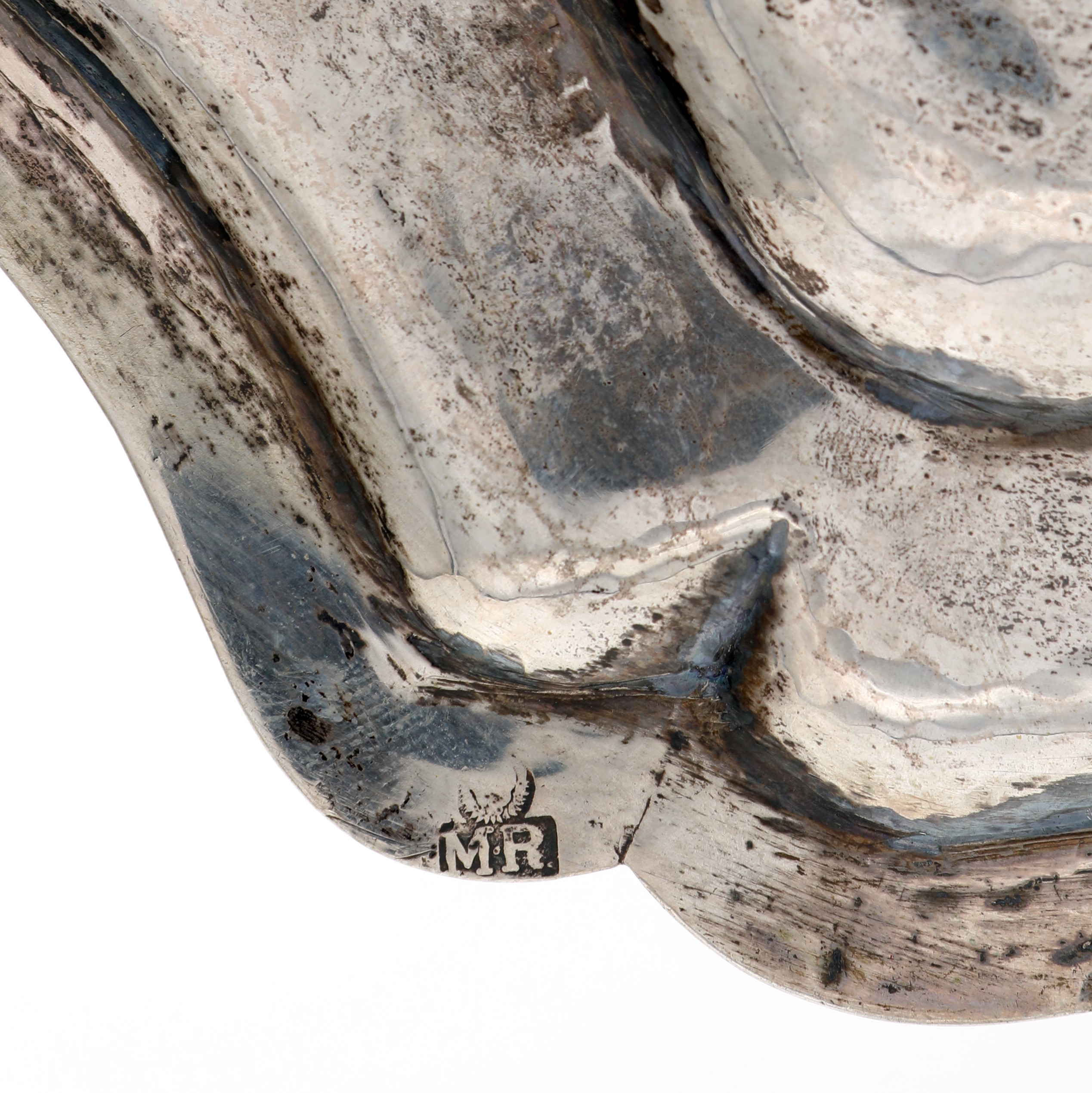 Piatto rettangolare sagomato in argento, Venezia, XX secolo