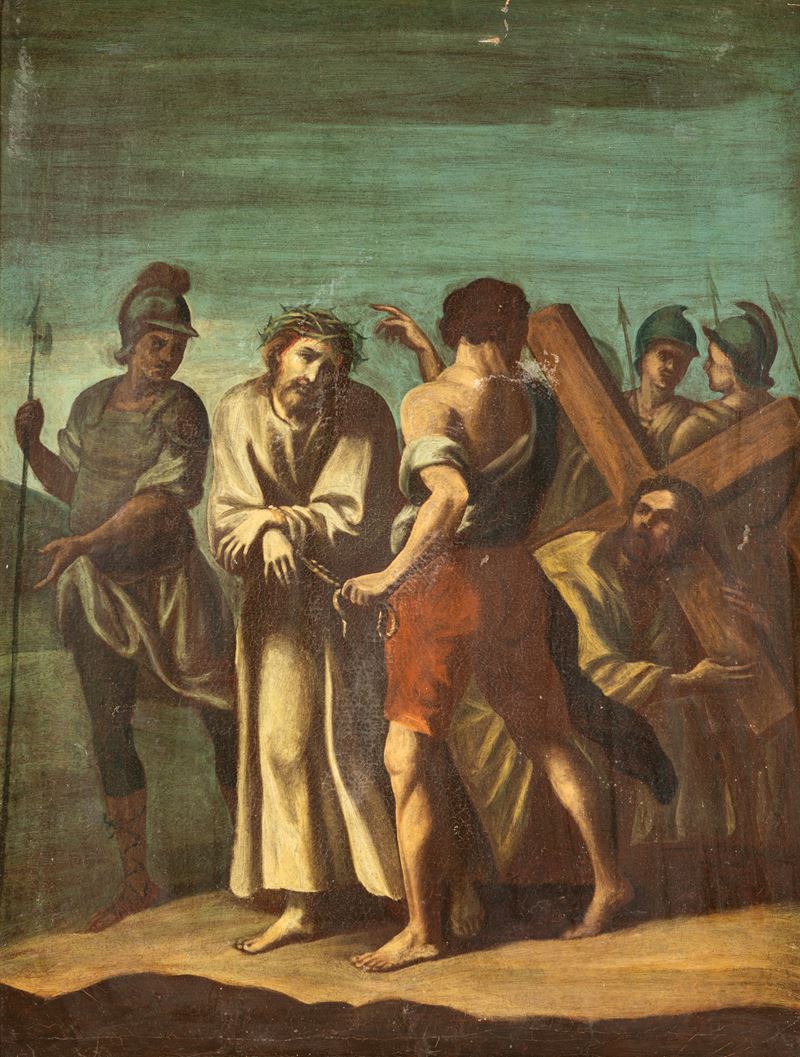 Pittore Napoletano del XVIII Secolo - Cristo nella sua Passione, olio su tela