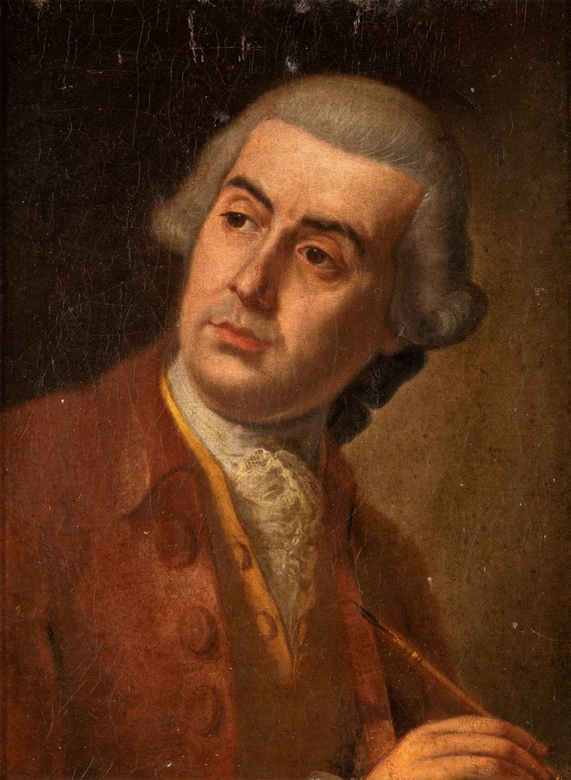 Pittore Napoletano del XVIII Secolo - Ritratto di Pietro Fabris, olio su tela