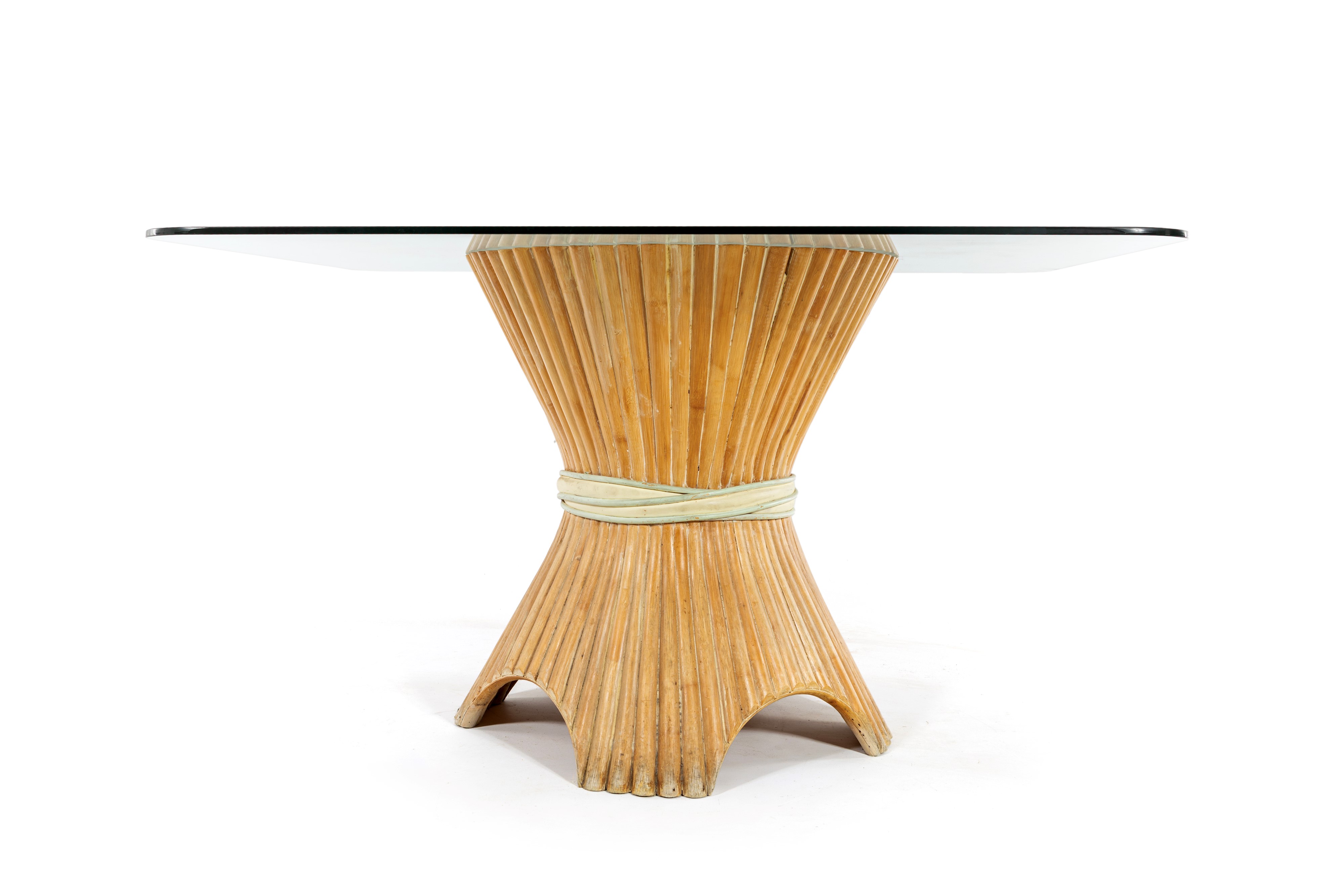 Tavolo "Wheat Sheaf" NP-10, John and Elinor McGuire per McGuire Furniture, San Francisco, Anni Ot...