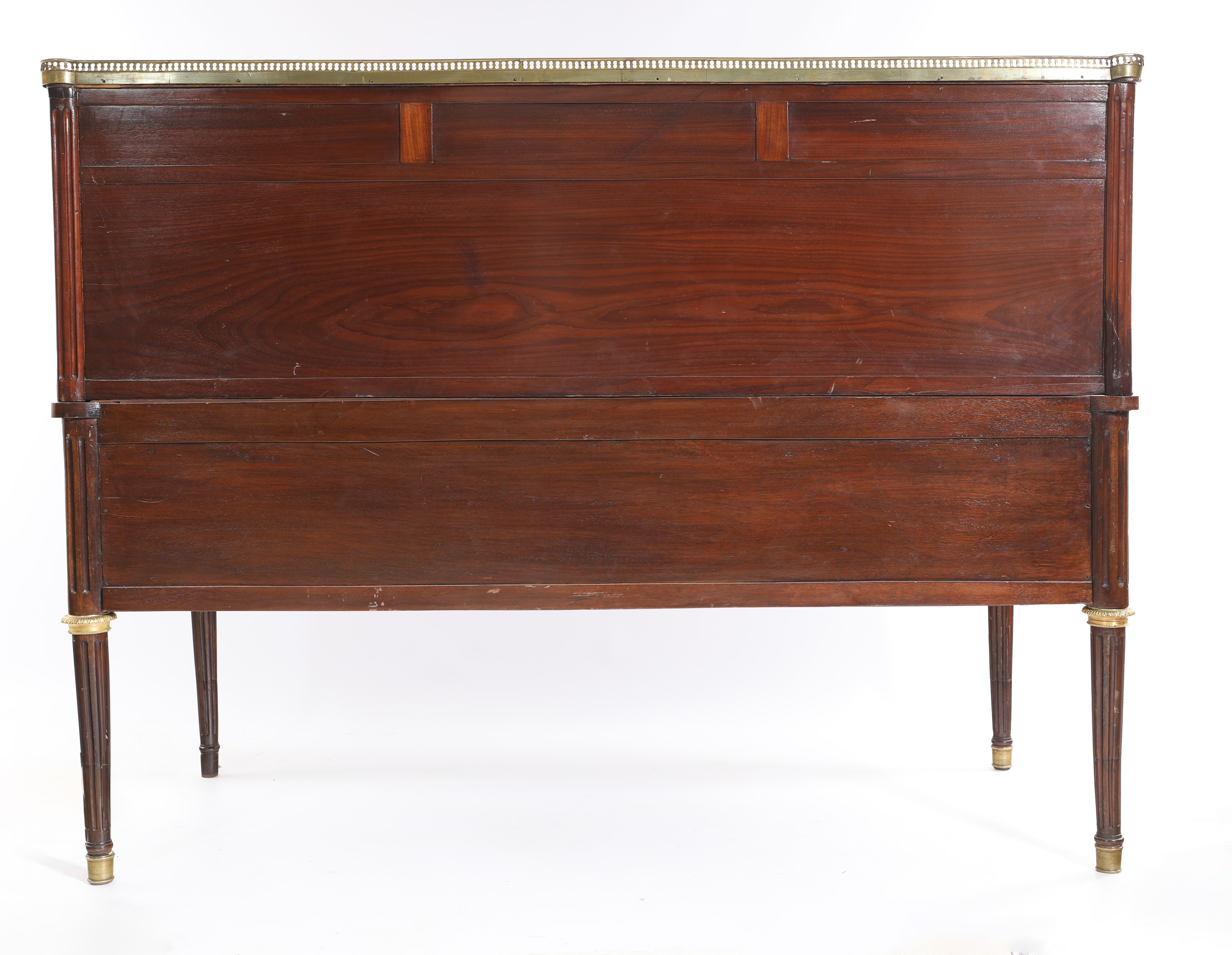 Bureau cylindre da centro d'epoca Luigi XVI con finiture in metallo dorato