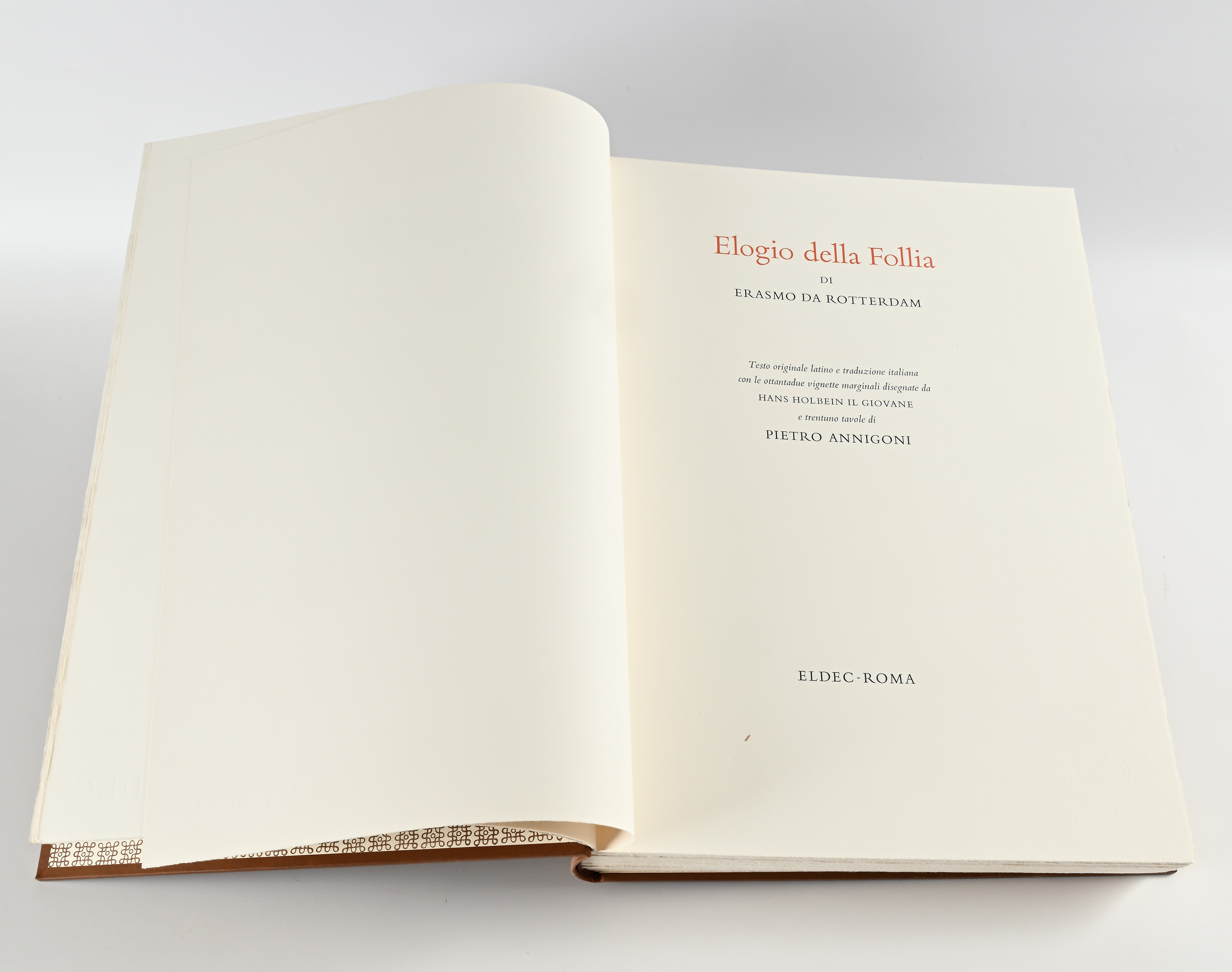 Erasmo da Rotterdam Elogio della follia. Illustrato con 31 tavole a colori di Pietro Annigoni. Es...
