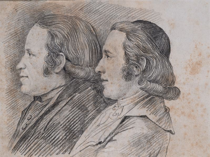 Studio di due prelati di profilo