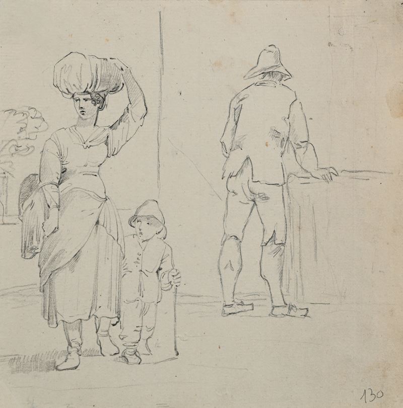 Studio di scena di contadini con canefora