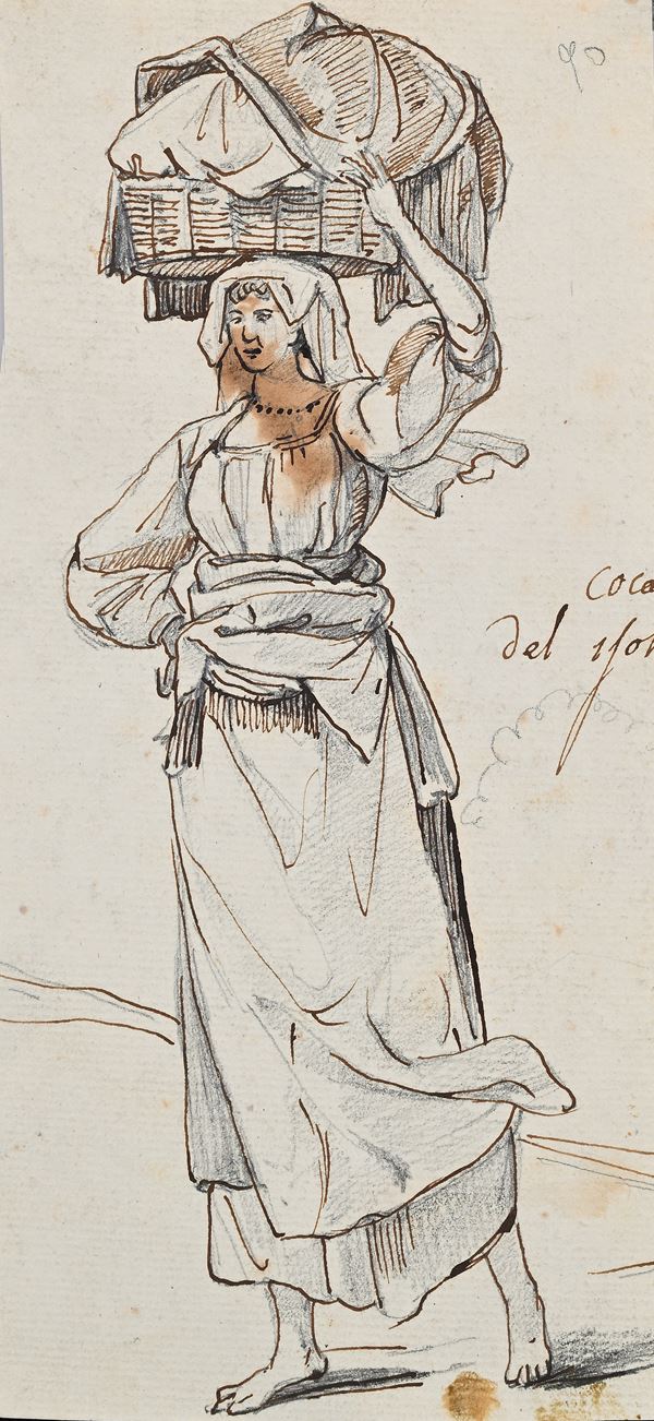 Recto: Studio di canefora Verso: Paesaggio laziale