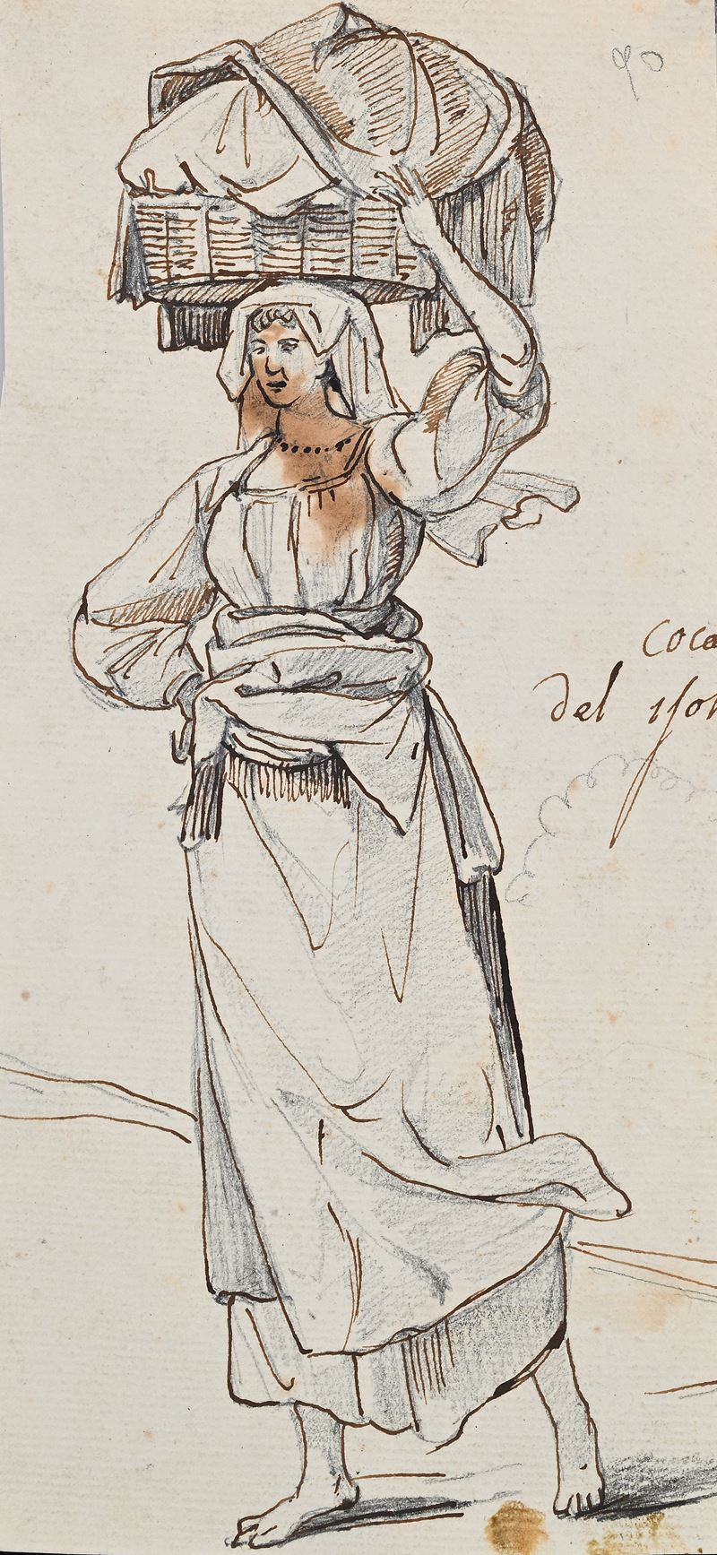 Recto: Studio di canefora Verso: Paesaggio laziale