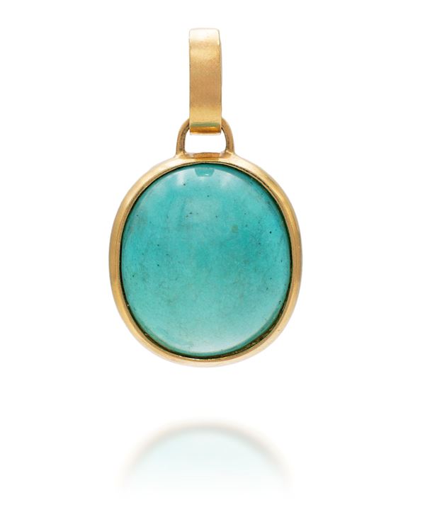 Pendente in oro e turchese