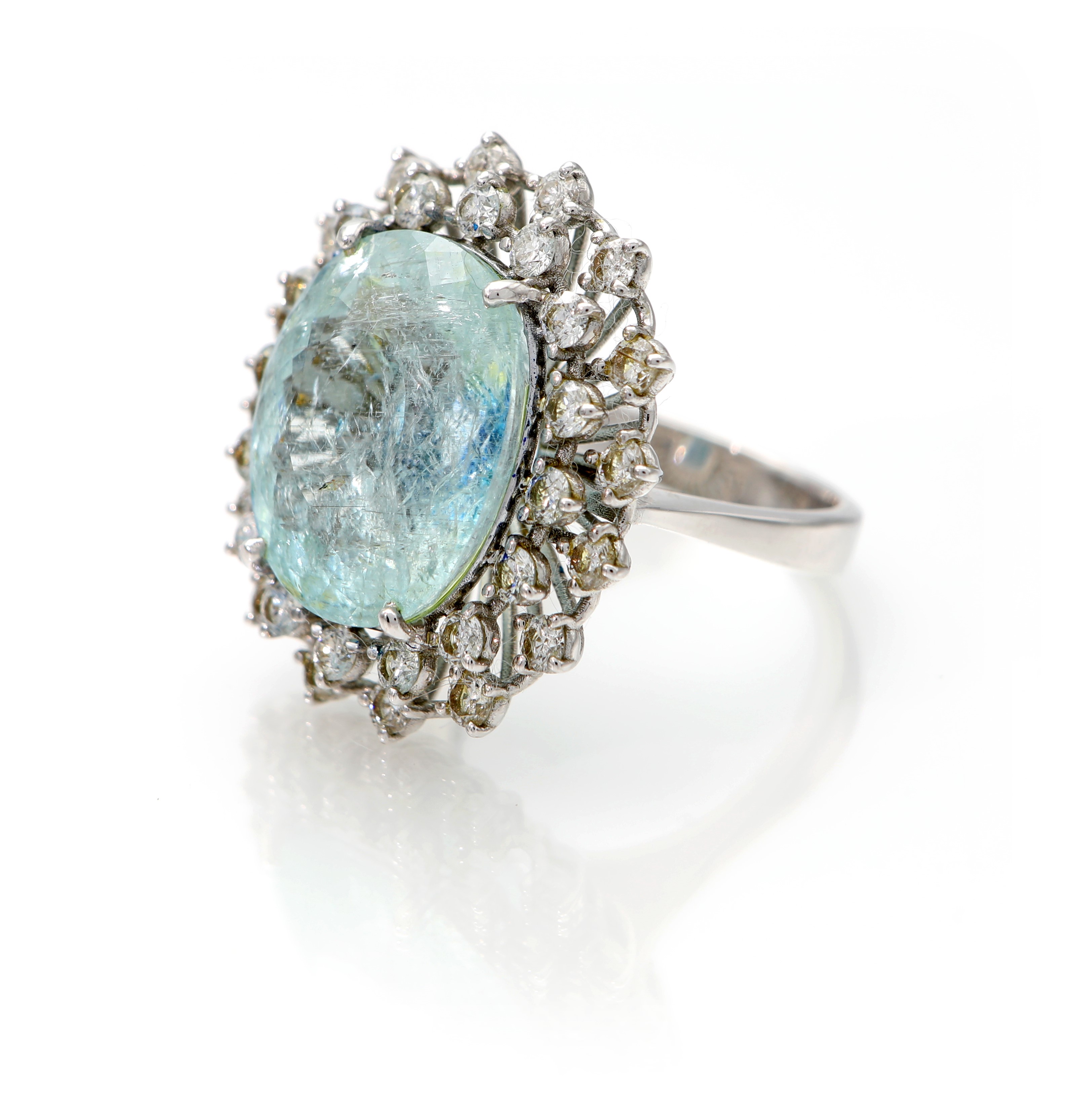 Anello in oro tormalina Paraiba e brillanti