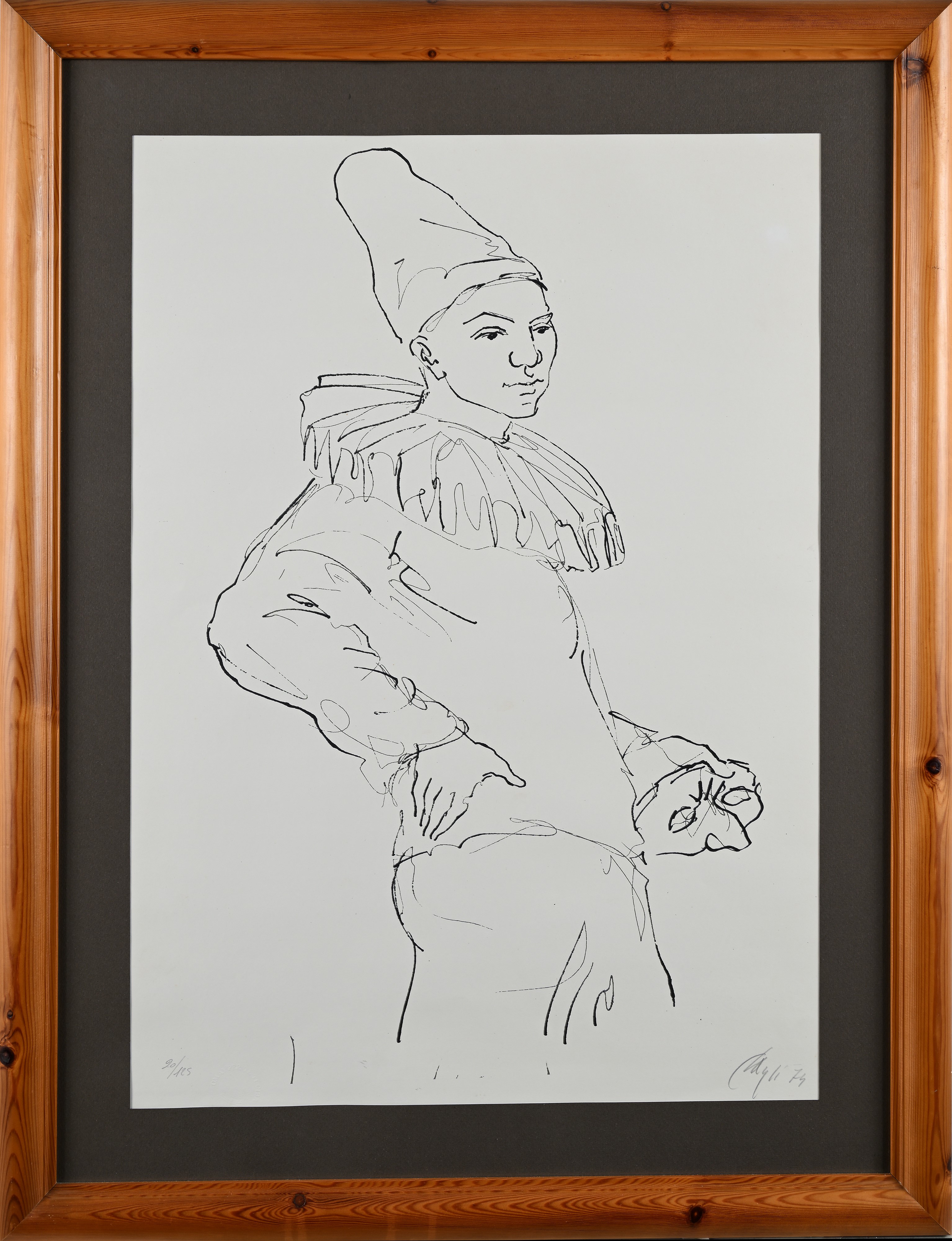 Corrado Cagli - Pulcinella, litografia (1974)