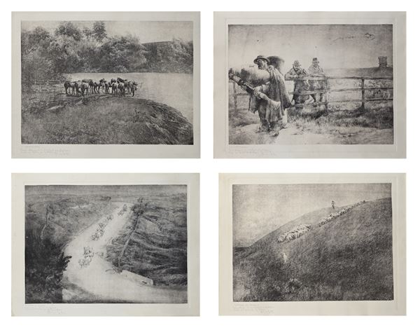 Quattro vedute della Campagna Romana