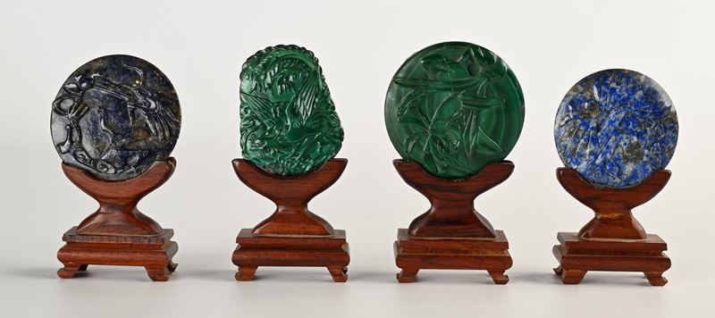 Quattro dischi in pietra dura, Cina, XX secolo