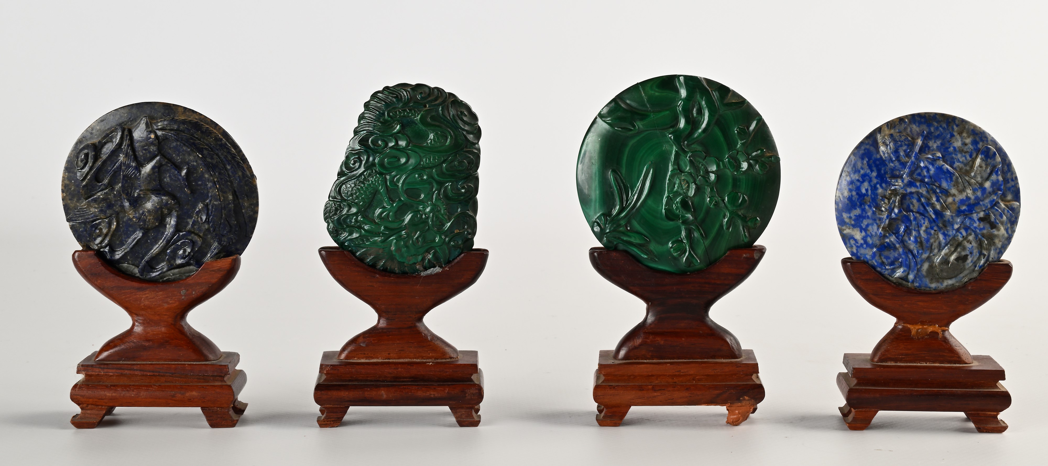 Quattro dischi in pietra dura, Cina, XX secolo