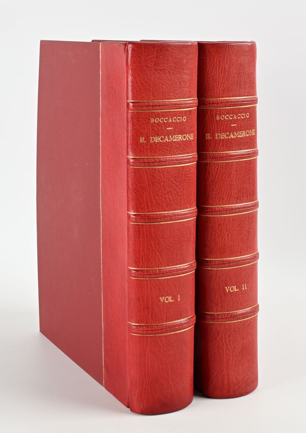 Boccaccio Giovanni - Il Decamerone. A cura di Fernando Palazzi 101 tavole a colori di Gino Boccasile Volume Primo e Secondo. Una delle 3.000 copie dell'Edizione a tiratura normale su carta pesante