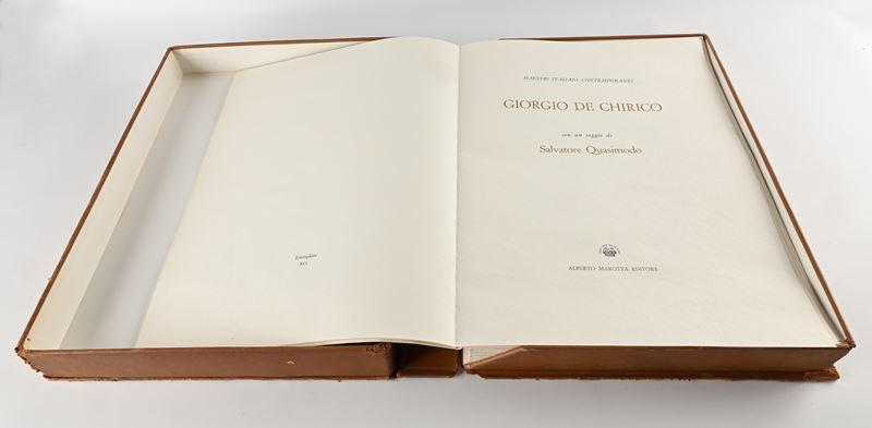 Giorgio De Chirico. Con un saggio di Salvatore Quasimodo. Edizione contenente un disegno original...