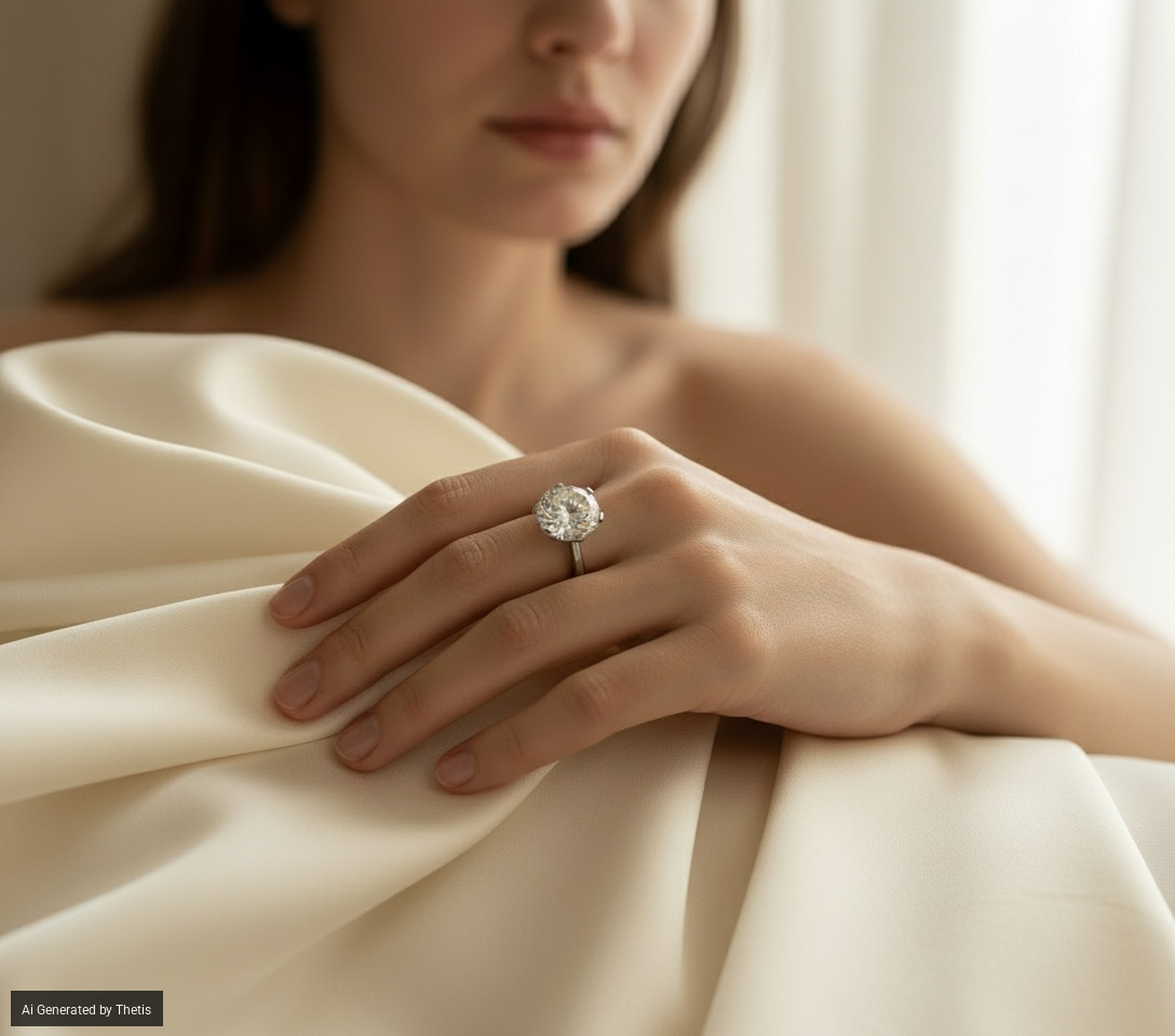 Bulgari, anello in oro con diamante solitario