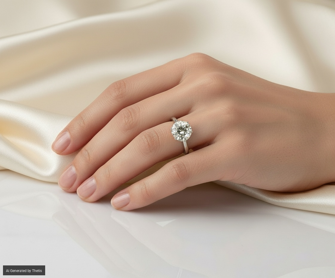 Anello in oro e diamante solitario