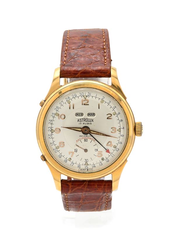 Astrolux triplo calendario placcato in oro