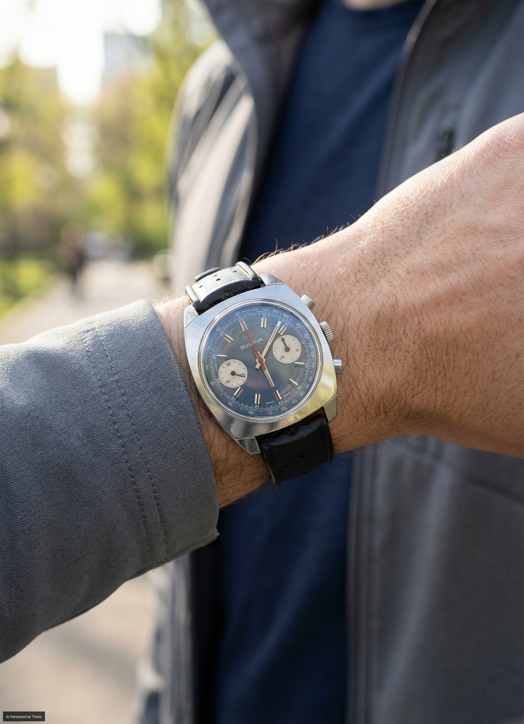 Bulova Blue Deep Sea 813.1 (Cal Valjoux 7733) - Orologio da polso Cronografo Diver a carica manua...