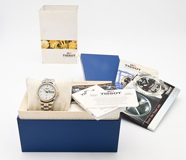 Tissot A660-760 - Orologio da polso da uomo automatico con datario in acciaio e placcato oro con bracciale originale in acciaio e placcato oro 