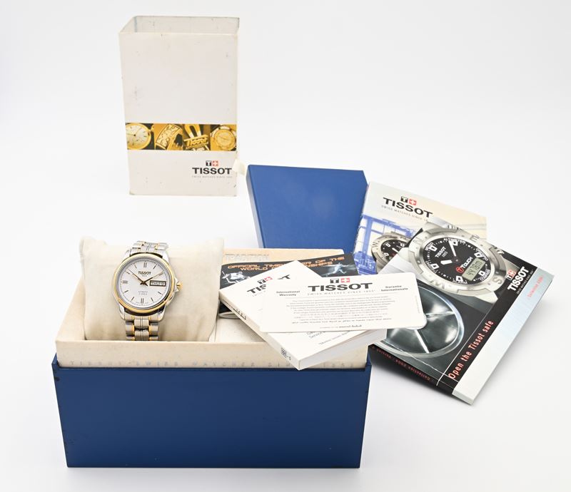 Tissot A660-760 - Orologio da polso da uomo automatico con datario in acciaio e placcato oro con ...