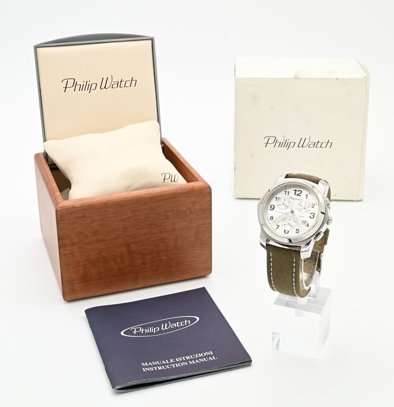 Philip Watch Xelios 82719770025a - Orologio da Polso da Uomo Cronografo al Quarzo in Acciaio