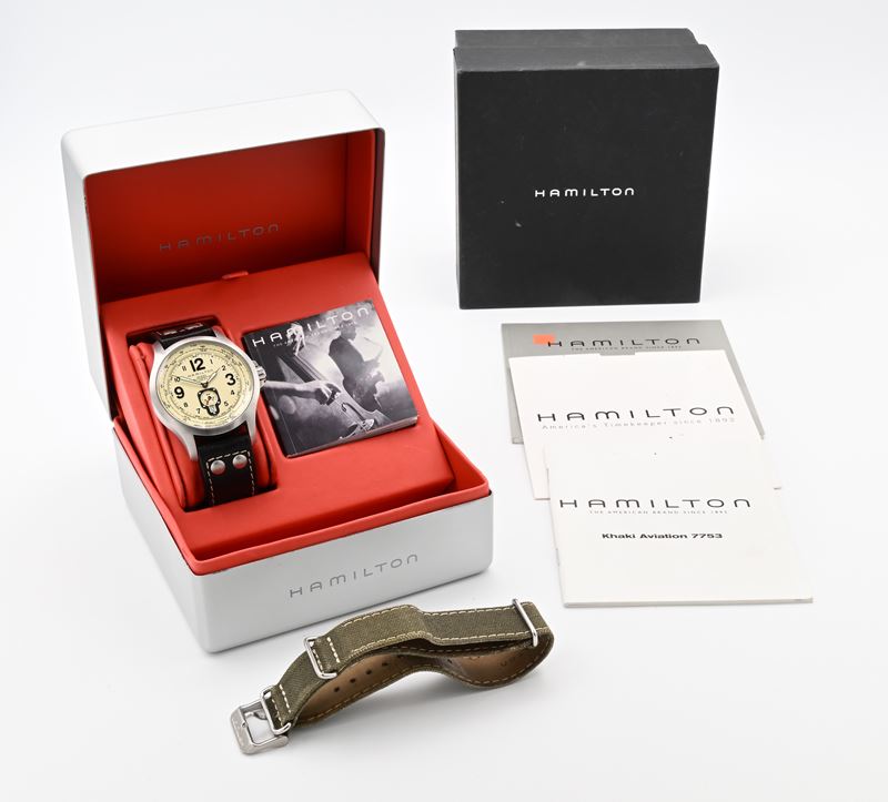 Hamilton Aviator H76515523 - Orologio da polso da uomo automatico con datario in acciaio