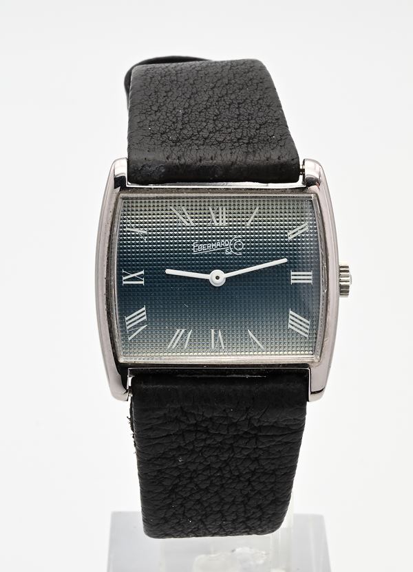 Eberhard  12200 434 - Orologio da polso da uomo a carica manuale con cassa in metallo cromato e fondello in acciaio e quadrante blue