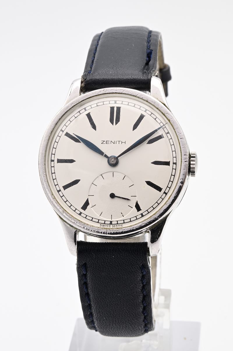 Zenith - Orologio da polso da uomo a carica manuale con cassa in metallo cromato e fondello in ac...