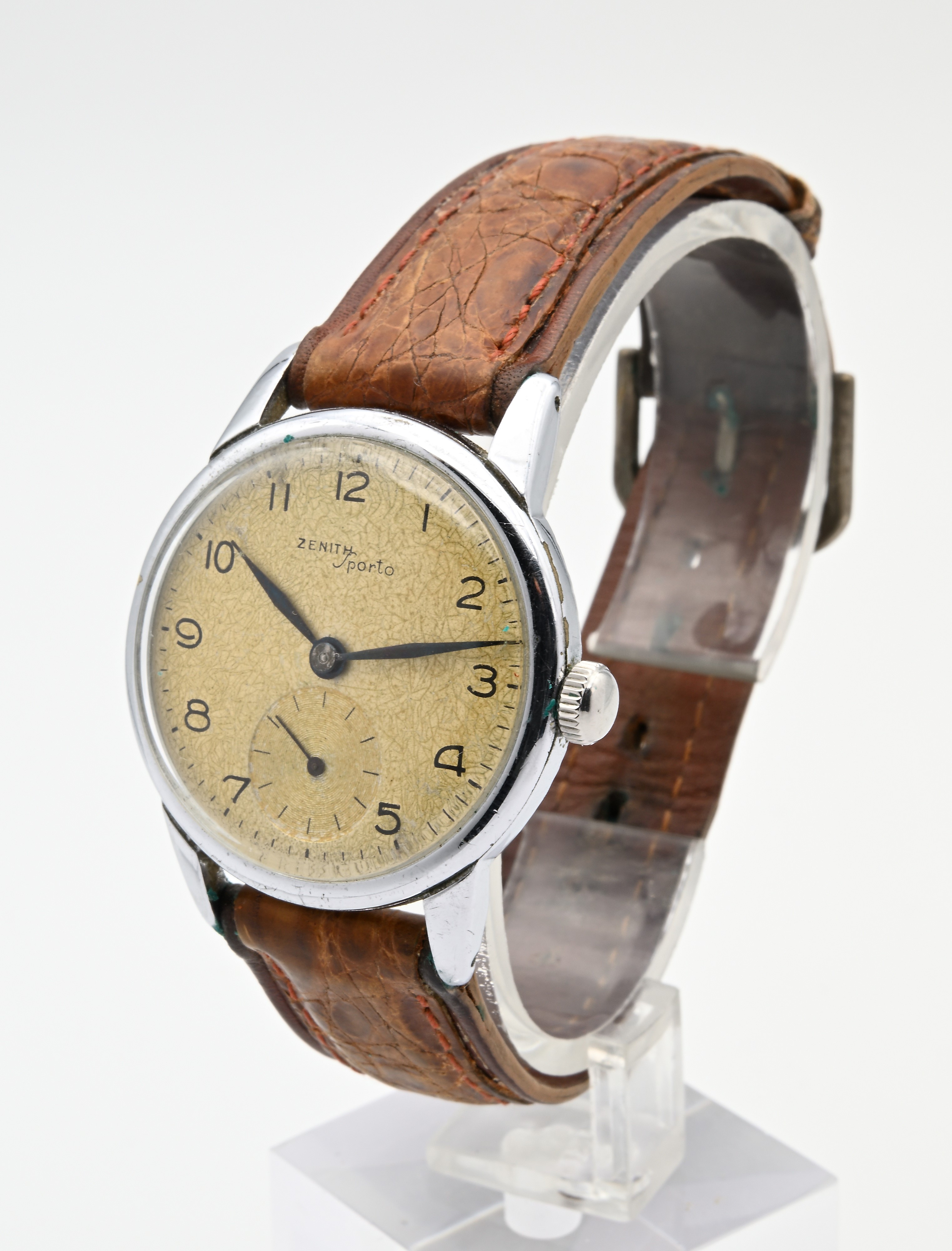 Zenith Sporto - Orologio da polso da uomo a carica manuale in metallo cromato (quadrante ristampa...