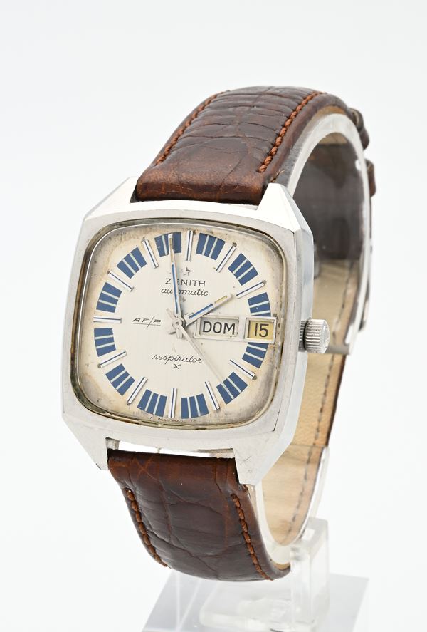 Zenith Respirator X AF/P Cal. Movado/Zenith 405 Ref. 686D743 - Orologio da polso automatico da uomo con datario e giorno ad alta frequenza in acciaio