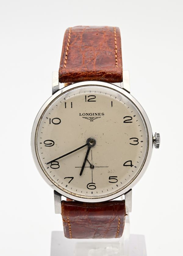 Longines Cal. 27M Ref. 8903 1 - Orologio da polso da uomo a carica manuale in acciaio (quadrante ristampato)