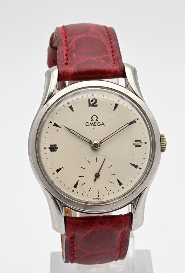 Omega Ref. 2487-3 - Orologio da polso da uomo a carica manuale in acciaio con anse ad elica (quadrante ristampato)