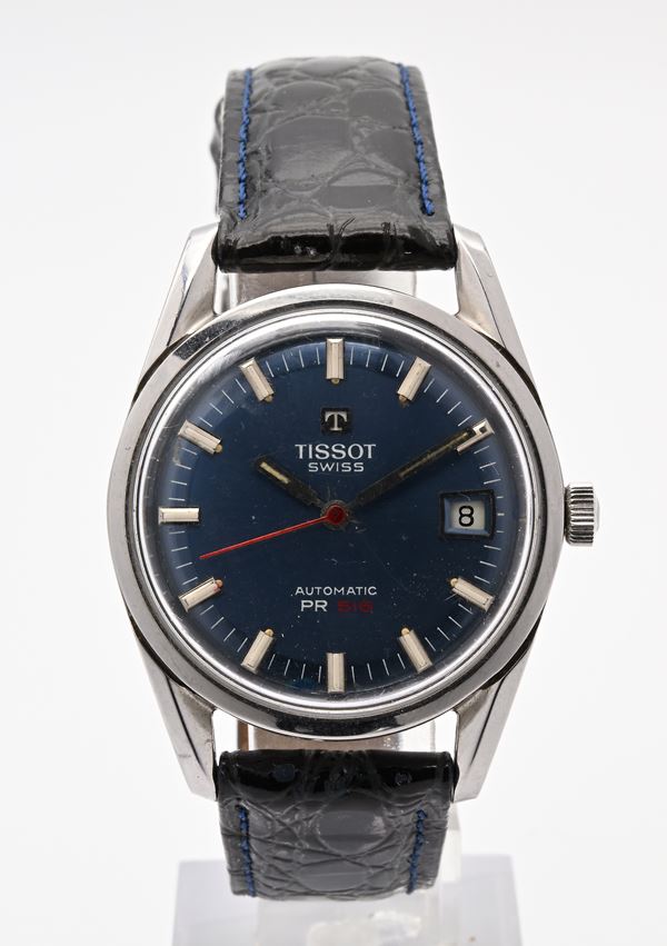Tissot PR 516 Cal. 784-2 Ref. 44630-5X - Orologio da polso automatico da uomo in acciaio con datario e quadrante blu. Lancette ed indici fluorescenti