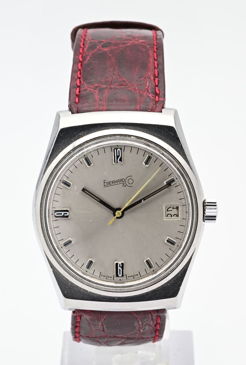 Eberhard Ref. 1605-51 - Orologio da polso da uomo a carica manuale con datario in acciaio, con lo...