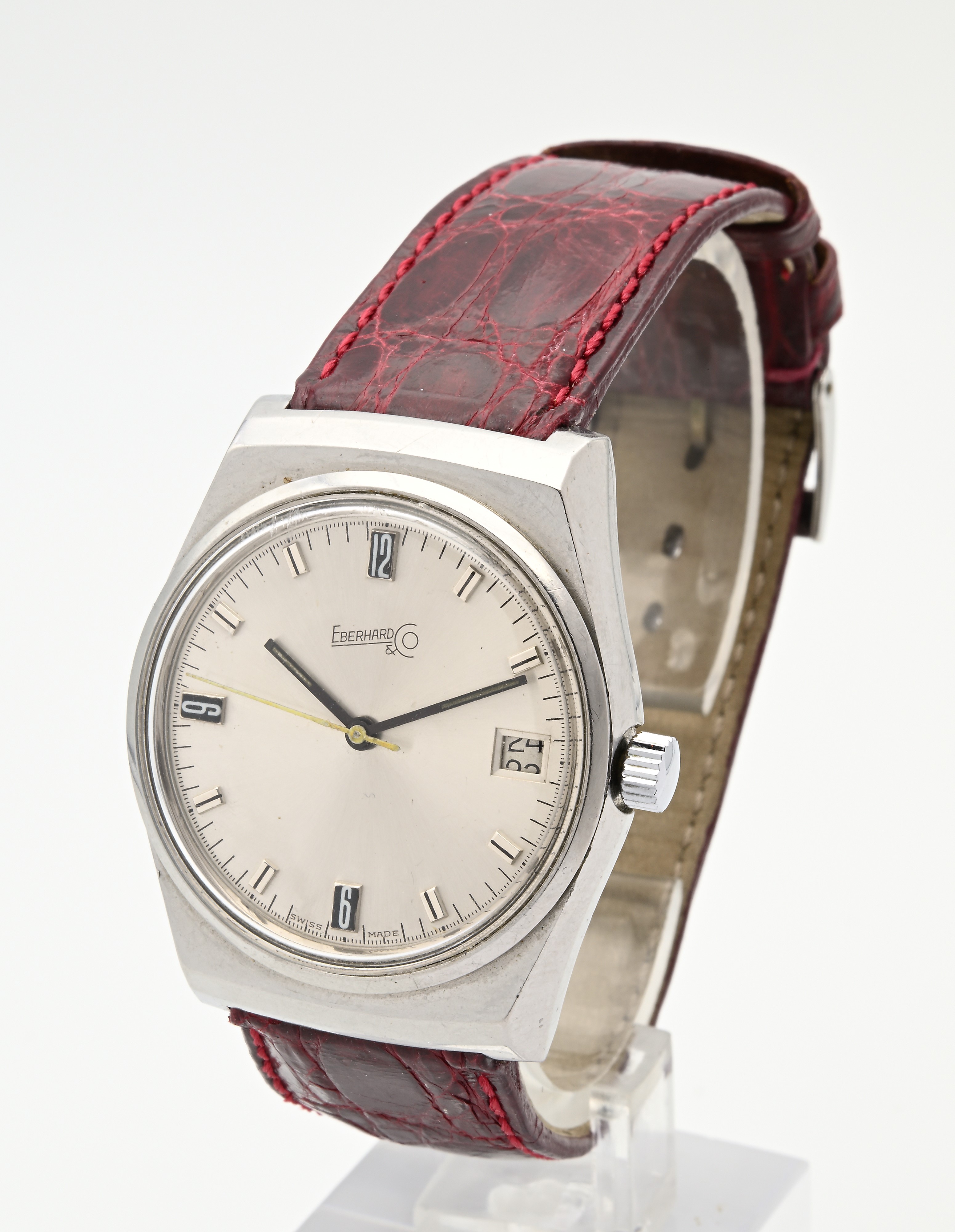 Eberhard Ref. 1605-51 - Orologio da polso da uomo a carica manuale con datario in acciaio, con lo...