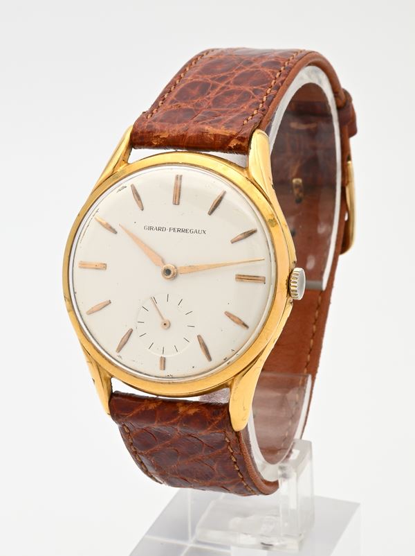 Movimento Girard Perregaux incassato in cassa Omega 2398-3H in metallo placcato oro giallo con fondello in acciaio