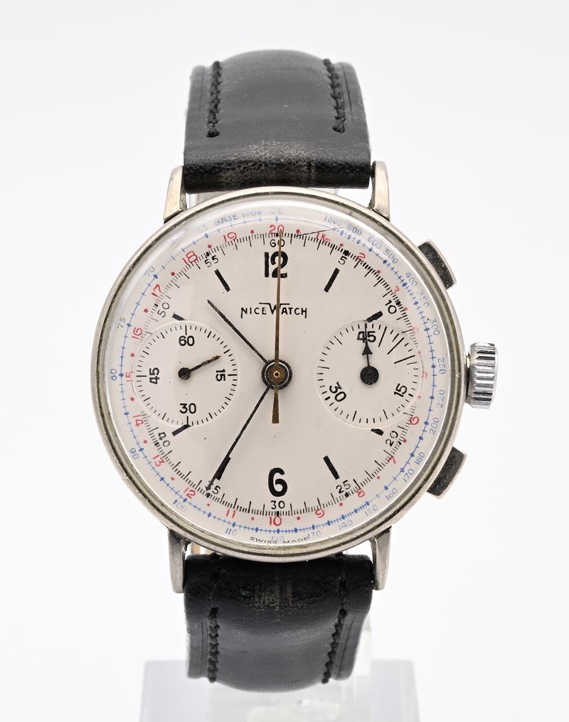 Nice Watch - Orologio da polso cronografo da uomo con movimento a carica manuale Valjoux 22. Cass...
